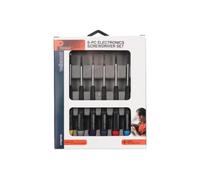 Velleman Set cacciaviti di precisione, 6 pezzi, testa piatta/phillips, cromo-vanadio, magnetici, neri