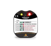 Velleman Tester di tensione e terra presa a muro, con LED e segnalatore acustico, CAT II, 230 V, rileva guasti nel cablaggio, diagnosi immediata, per uso professionale e domestico