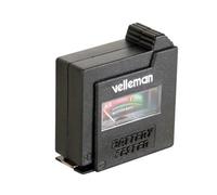 Velleman Tester per batterie, analogico, per batterie standard (AAA, AA, C, D, E-block 9 V) e pile a bottone, compatto, portatile
