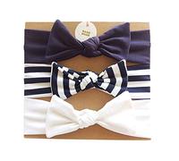 Vellette Cerchietti e Fasce per capelli Fascia Capelli Bimba Cotone Bowknot Elastica Colori Diversi Regalo per Neonate Bambine 3Pcs