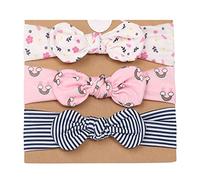 Vellette Cerchietti e Fasce per capelli Fascia Capelli Bimba Cotone Bowknot Elastica Colori Diversi Regalo per Neonate Bambine 3Pcs