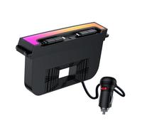 Vellhezy Hub USB per Tesla Model Y Juniper 2025-2026 e Model 3 Highland 2024-2025, ricarica rapida USB-C da 120 W con cavi retrattili, 2 porte integrate RGB luce ambientale per console centrale