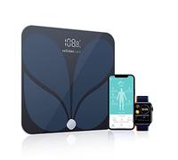 vellidan Bilancia per grasso corporeo, intelligente e digitale, con app, per grasso corporeo, massa muscolare e altri dati analitici, vetro di sicurezza, nero