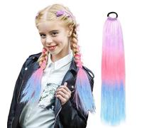 Vellivar Extension per capelli da intrecciare, confezione da 1, 9 trecce di colore sfumato, extension jumbo, fibra ad alta temperatura, Crazy Hair Day per ragazze e donne
