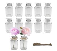VELLUSTRA 12 Mini Vasi Decorazione in Vetro,Moderni Trasparenti Vaso Minimalisti, Facile da Pulire, Per la disposizione dei fiori, Ideale Decorazione da Tavolo, Matrimonio, Ricevimento
