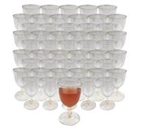 VELLUSTRA 50 Eleganti Bicchieri da wineVino in Plastica Dura (160ml) - Bicchieri Resistenti e Riutilizzabili per Cocktail, wine, Dessert - Matrimoni, Compleanni, Natale, Feste