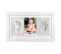VELLUSTRA Cornice Impronta Mani e Piedi Neonati, Frattura, Set Impronte Mani e Piedi Neonato di Qualità, Kit Impronte Neonato Ideale per Regalo Neonato, Regali Battesimo Bimbo, Idee Ricordi Nascita