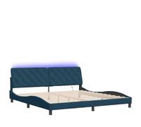 Velluto 100% poliestere con testiera imbottita LED integrato 200x200 cm Blu