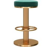 Velluto Backless regolabile rotondo degli sgabelli da bar della parte girevole ricoperto con le gambe del metallo per la sala da pranzo