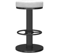 Velluto Backless regolabile rotondo degli sgabelli da bar della parte girevole ricoperto con le gambe del metallo per la sala da pranzo