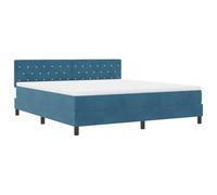 Velluto blu scuro con LED integrato letto matrimoniale moderno 180x200 cm