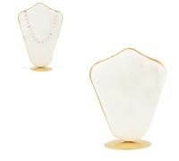 Velluto Collana Busto Espositore Ciondolo Catena Orecchino Gioielli Rack - Beige