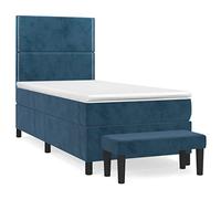 Velluto con Molle Insacchettate Apri e Riponi 53.51 Blu Scuro 80x200 cm