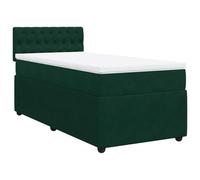 Velluto con molle insacchettate per sonno ristoratore Verde scuro 90x190 cm