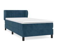 Velluto con molle insacchettate testiera regolabile 90x190 cm Blu Scuro