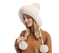 Velluto con tre Outdoor Cappello Pullover Freddo e lavorato a maglia Colore Caldo Cappello Donna Plus Ispessimento Cappelli Lungo Cappello per Uomo, bianco, Taglia unica