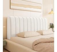 Velluto Copri Testiera Letto Matrimoniale/Singolo/Una Piazza E Mezza Imbottita Elasticizzato Universale CoperturaTestiera Letto Per Ferro Battuto/Legno/Pelle Testiera Letto(Beige white,170cm)