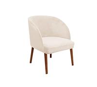 Velluto Coprisedia Elasticizzati Rotondi Schienale con Braccioli 2/4/6 Pezzi Fodera per Sedia da Pranzo Poltroncina Scandinava Cucina Copertura Sedie Sala Pranzo,Beige,1PCS
