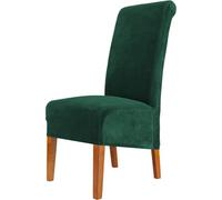 Velluto Coprisedie con Schienale Alto Coprisedie Cucina Elasticizzati Fodere Sedie Universale Soggiorno Morbido Antimacchia Grande Coprisedia Spandex Lavabile Durevole(Dark Green,6PCS)