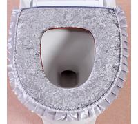Velluto Copriwater Cover Increspato più Caldo Tappetino Zip Cuoio PU Retro Decor
