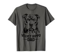 Velluto Ippopotamo Papà Pitbull Cane Americano Bully Pitbull Proprietario Maglietta