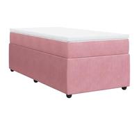 Velluto Morbido con Molle Insacchettate Letto 100x200 cm Rosa | Giroletto a Molle con Materasso e Coprimaterasso Rosa 100x200 cm Velluto Morbido Letto Completo con Doghe e Piedi Robusti per