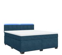 Velluto Morbido con Molle Insacchettate Letto Matrimoniale 180x200 cm Blu