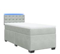 Velluto Morbido con Molle Insacchettate per Sonno Ristoratore Grigio Chiaro