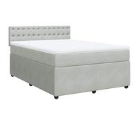 Velluto Morbido con Molle Insacchettate per Sonno Ristoratore Grigio Chiaro