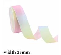 Velluto Nastro Gradiente Arcobaleno Orlo Mono-Lato Strisce Fettuccia Fai Craft