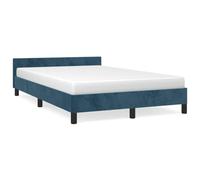 Velluto premium 100% poliestere letto con testiera Blu Scuro 120x200 cm