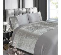 Velluto Riccio Copripiumino Set da Letto - Argento & Naturale - Doppio & King