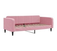 Velluto Rosa Trasformabile 2 in 1 Divano Letto Singolo 90x200 cm | Letto da Giorno Rosa 90x200 cm in Velluto Divano Letto 2 in 1 con Struttura in Metallo e Legno per Soggiorno e Camera