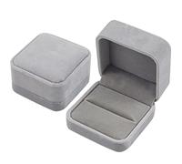 Velluto Scatola di Gioielli per Anelli Orecchini Collana Braccialetti Confezione Regalo per Nozze Fidanzamento Double Ring Jewelry Box