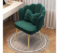 Velluto Sedia Da Scrivania Imbottita Sedia Vanity Con Le Gambe Dorate, Sedie Trucco Tufted Sedie Petalo Soffice For Il Trucco For Soggiorno Camera Da Letto Balcony Lounge Chair Sedie Da Pranzo