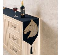 Velluto Tavolo Runner Cuscino Letto Tovaglietta Cavallo Testa Strass Arredo Casa