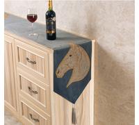 Velluto Tavolo Runner Cuscino Letto Tovaglietta Cavallo Testa Strass Arredo Casa