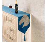 Velluto Tavolo Runner Cuscino Letto Tovaglietta Cavallo Testa Strass Arredo Casa