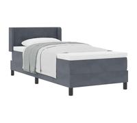 Velluto testiera regolabile design moderno Grigio scuro 190 x 90 cm