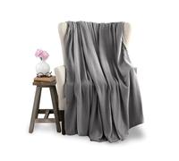 Vellux 1B07172 Coperta morbida in micropile da 240 g/m², facile da pulire, lavabile in lavatrice, adatta agli animali domestici, tinta unita, per letto matrimoniale, grigio, in microfibra di pelliccia