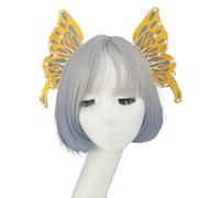 Velo a farfalla accessorio per capelli con perle barocche gotiche gioco di ruolo accessorio per la testa di fate gotiche feste in costume rinascimentali corona con ala