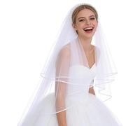 Velo Bianco Da Sposa Elegante Elegante Corto Bianco Trasparente | Cerchietto Da Sposa Con Velo Di Perle Per Matrimonio E Fidanzamento, Per Festa Di Addio Al Nubilato E Ballo In Maschera