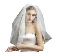 Velo corto multistrato da sposa, accessorio per capelli con pettine invisibile, per cerimonia di matrimonio e fidanzamento, velo da sposa con pettine, bianco, Taglia unica