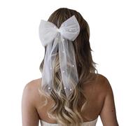 Velo da sposa Bowknot Forcina Per Concorso Prom Perle Copricapo Elegante Clip di Capelli Ragazza Copricapo Puntelli Foto