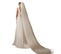 Velo da Sposa Bridal Veil Long White/Ivory Simple Plain Wedding With Comb Cathedral For Bride Accessories 300cm per Veli Nuziali Adatti per Fidanzamento Proposta(White-2 Layers)