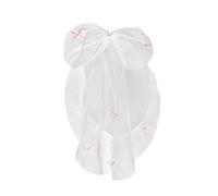 Velo da sposa Clip per capelli per sposa nastro corto sottile capelli bowknot ragazza sposa accessori da sposa testa