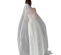 Velo da sposa con strass e borchie, in tulle, monostrato, con pettine, veli velati velati per occasioni speciali, accessori per matrimoni