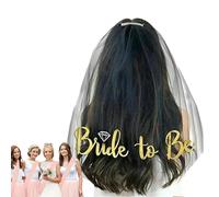 Velo da sposa corto, velo da sposa in tulle, elegante bobina da sposa velo per addio al nubilato, veli da sposa con , forniture per feste di addio al nubilato, decorazioni per doccia nuziale