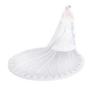 Velo da sposa da sposa in pizzo cattedrale a 2 strati da donna,300 cm | Velo da sposa Veli da sposa cattedrale, velo di tulle,velo for la testa for servizi fotografici, velo(White)