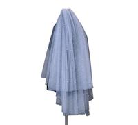 Velo da Sposa Goccia Veli da Sposa 2 Livelli Perle Morbido Tulle con Perline con Copertura a Pettine Accessori da Sposa for Il Viso for la Sposa(Blue,200cm)